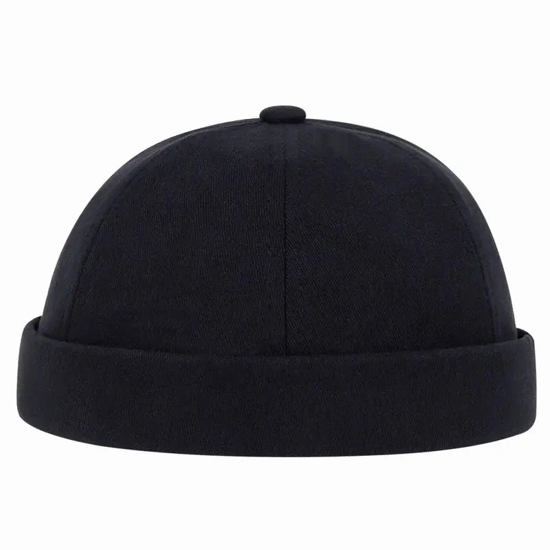 Los Angeles Vintage Black Cotton Docker Cap
