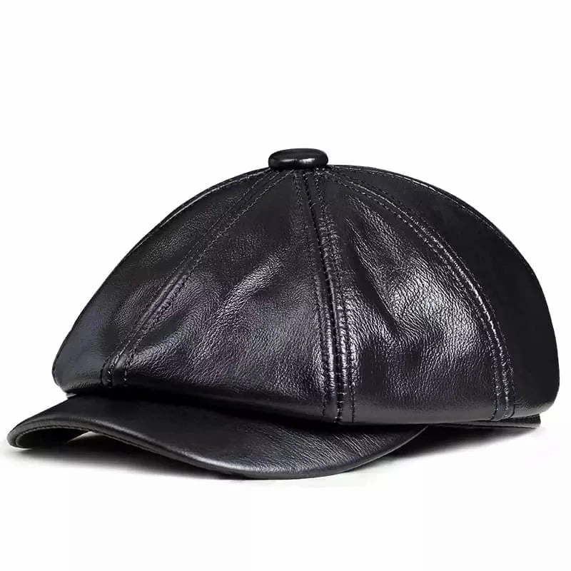 Louis Genuine Leather Newsboy Cap