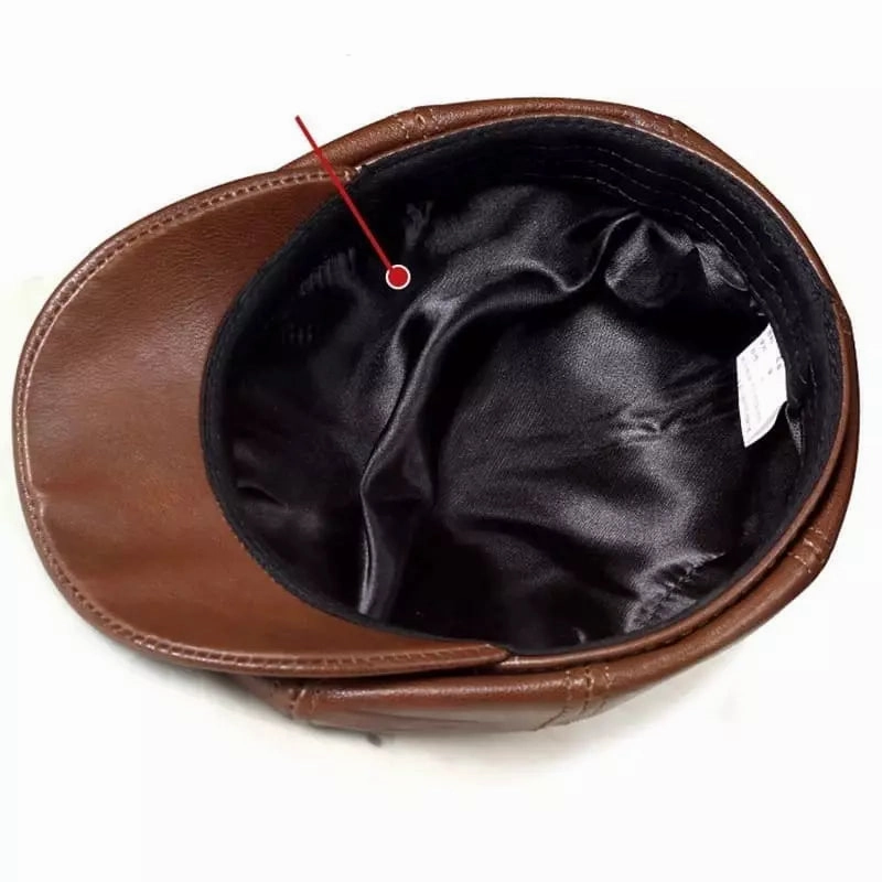 Louis Genuine Leather Newsboy Cap