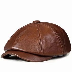Louis Genuine Leather Newsboy Cap