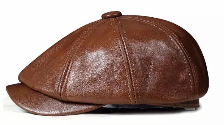 Louis Genuine Leather Newsboy Cap