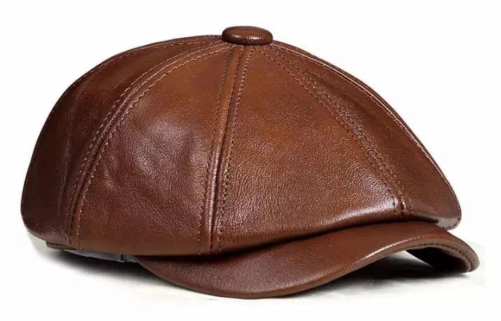 Louis Genuine Leather Newsboy Cap