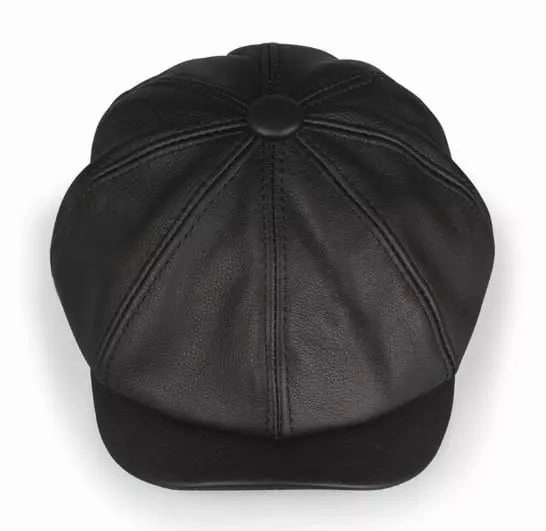 Louis Genuine Leather Newsboy Cap