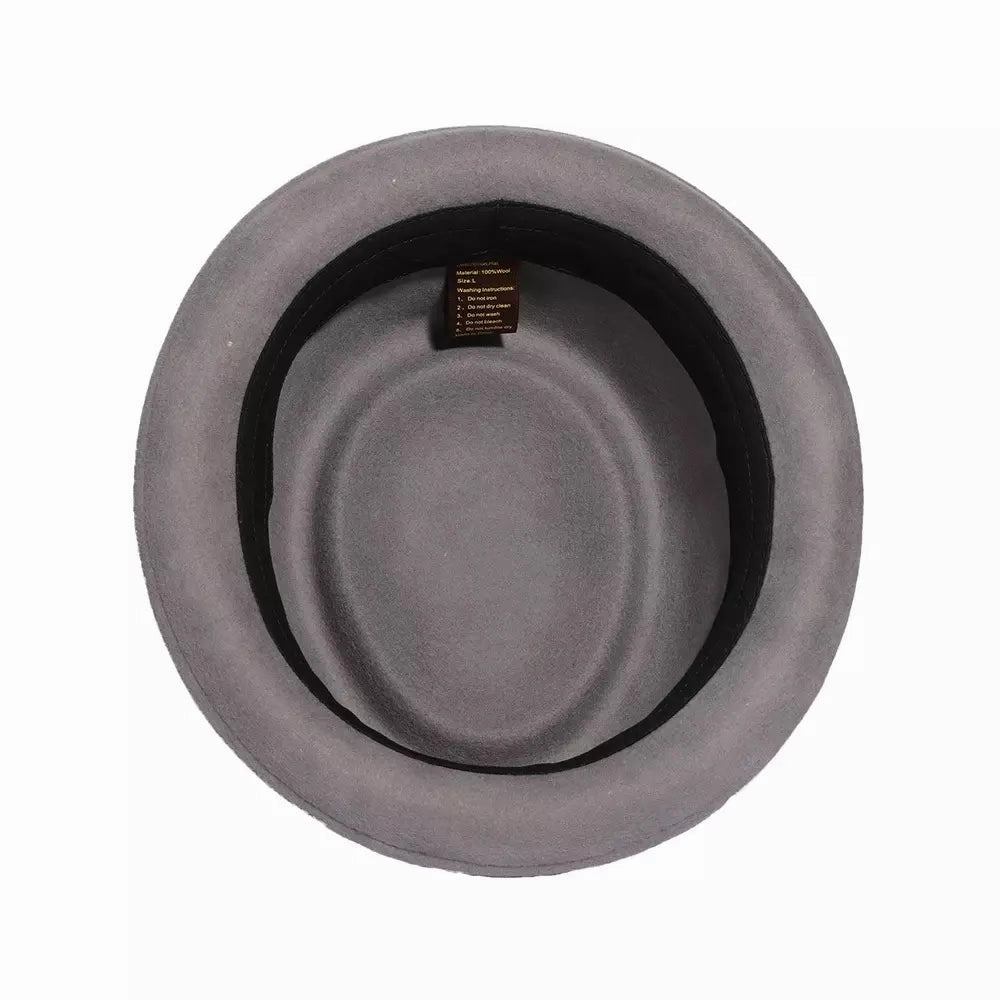 Lucca Gray Wool Porkpie Hat