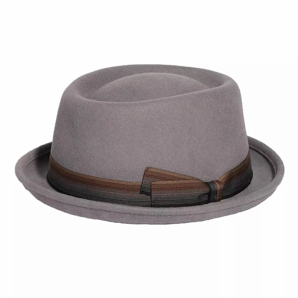 Lucca Gray Wool Porkpie Hat