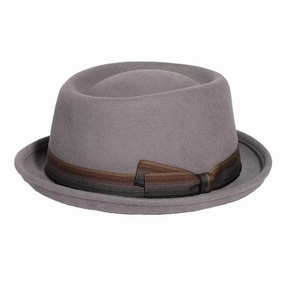 Lucca Gray Wool Porkpie Hat