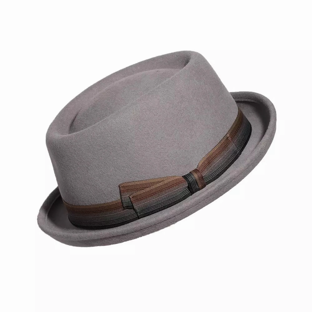 Lucca Gray Wool Porkpie Hat