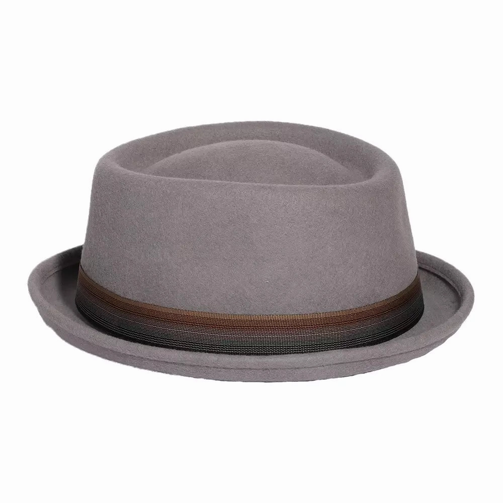 Lucca Gray Wool Porkpie Hat