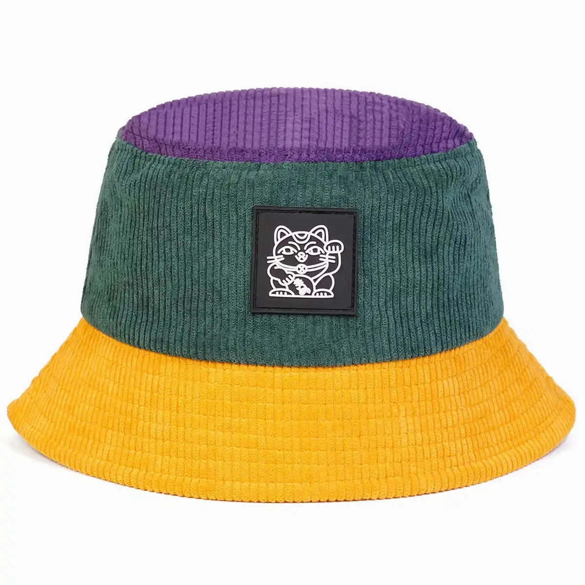 Lucky Cat Corduroy Bucket Hat