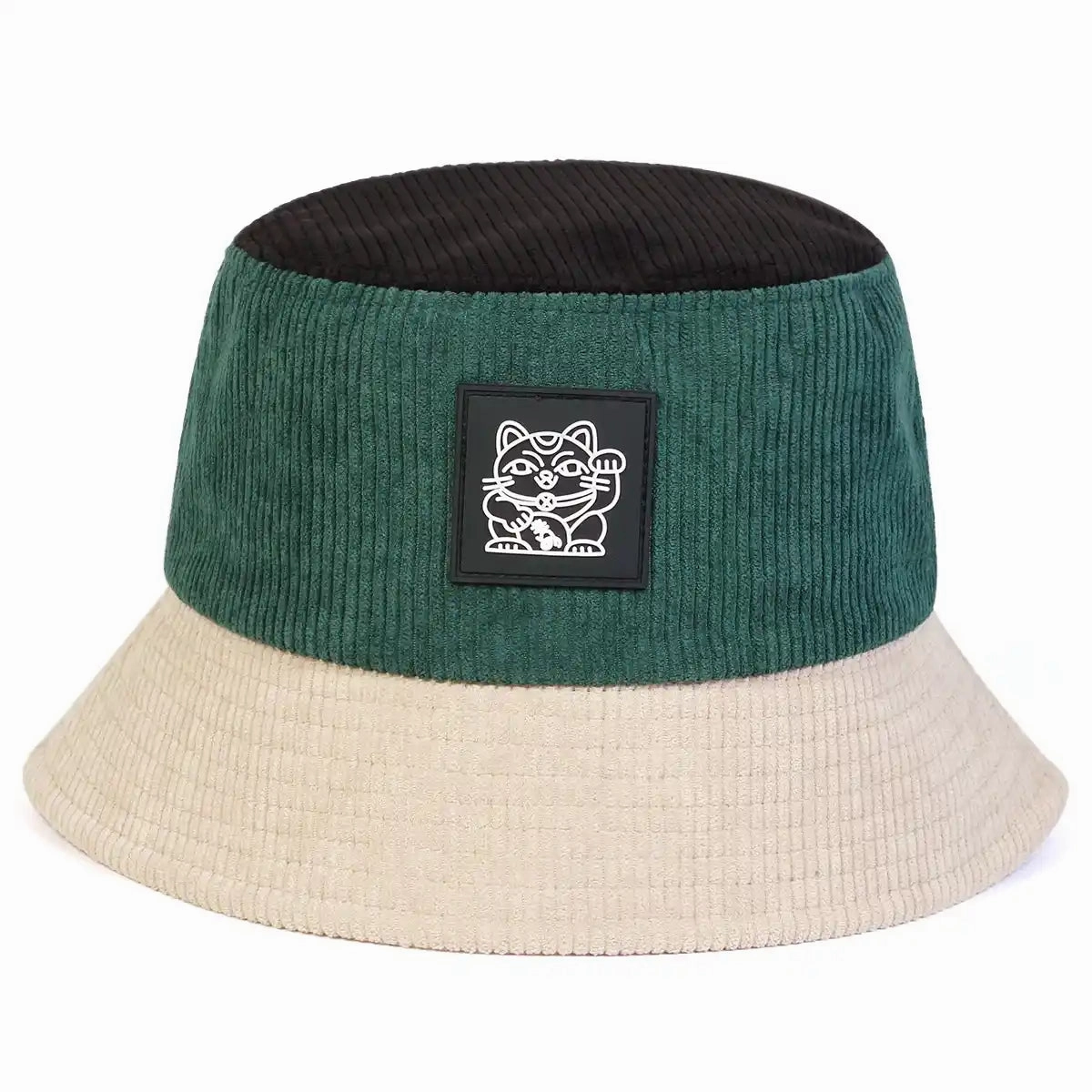Lucky Cat Corduroy Bucket Hat