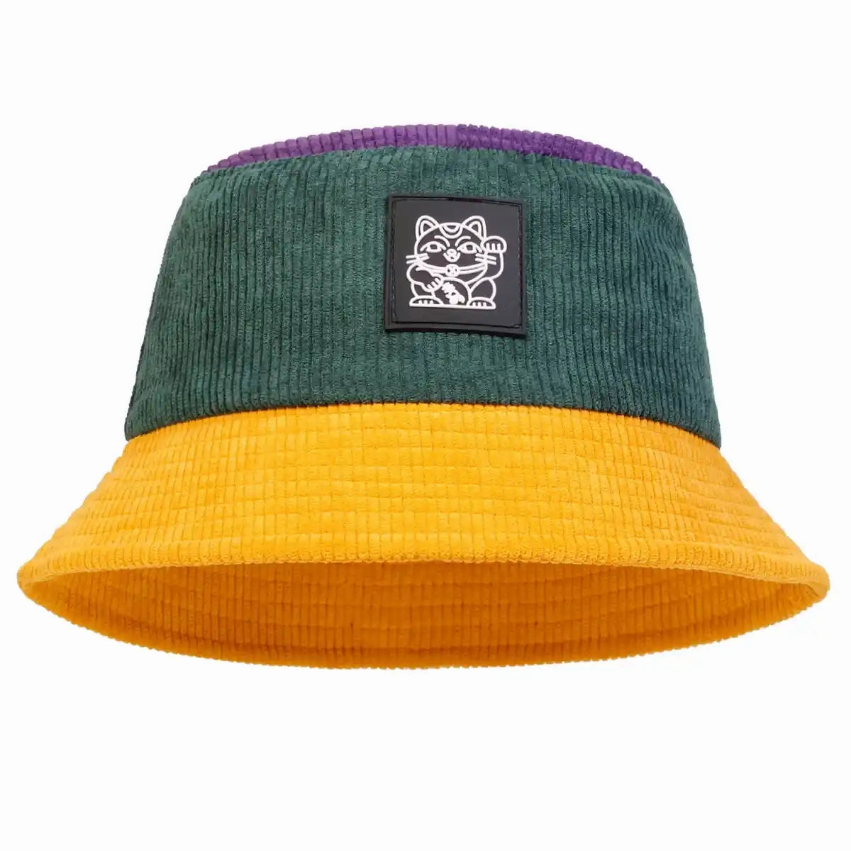 Lucky Cat Corduroy Bucket Hat