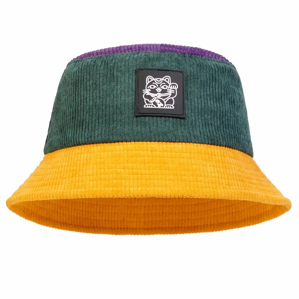 Lucky Cat Corduroy Bucket Hat