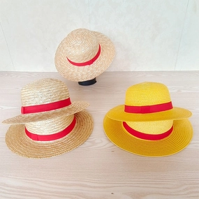 Luffy Straw Hat One Piece COSPLAY Woven Family Sun Protection UV Flat Brim Beach