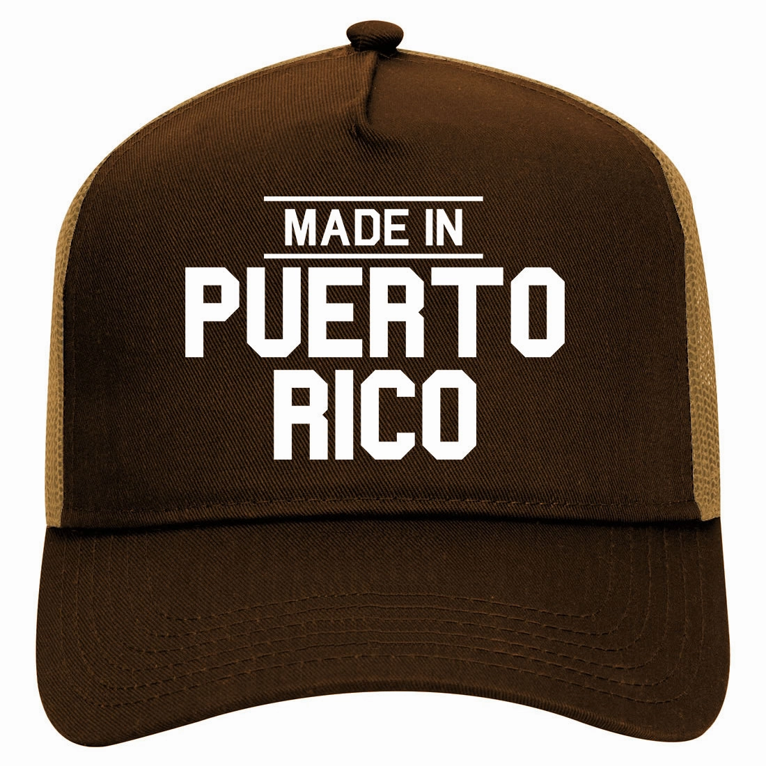 Made In Puerto Rico Retro Adult 5 Panel Mesh Trucker Hat