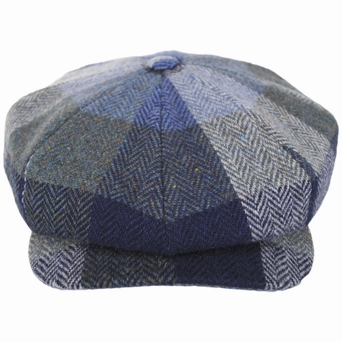 Magee Tweed Herringbone Patchwork Wool Newsboy Cap