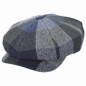 Magee Tweed Herringbone Patchwork Wool Newsboy Cap