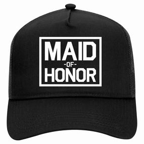 Maid Of Honor Wedding Retro Adult 5 Panel Mesh Trucker Hat