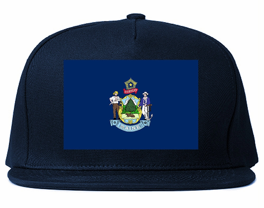 Maine State Flag ME Chest Mens Snapback Hat