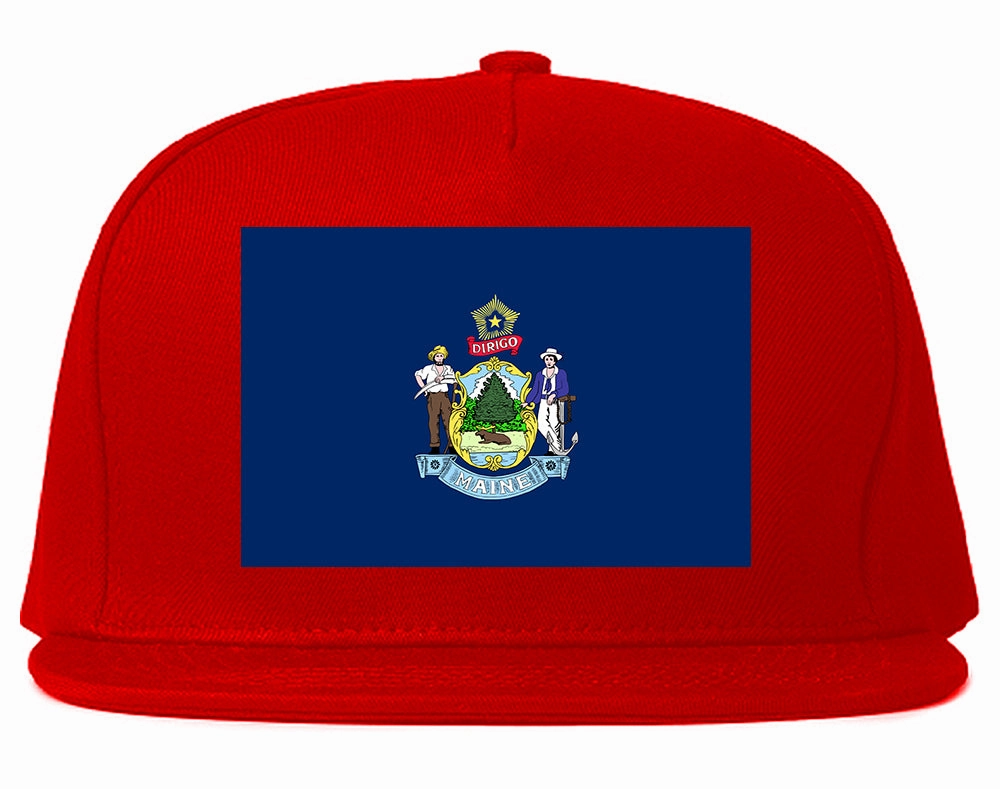 Maine State Flag ME Chest Mens Snapback Hat