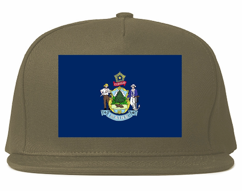 Maine State Flag ME Chest Mens Snapback Hat