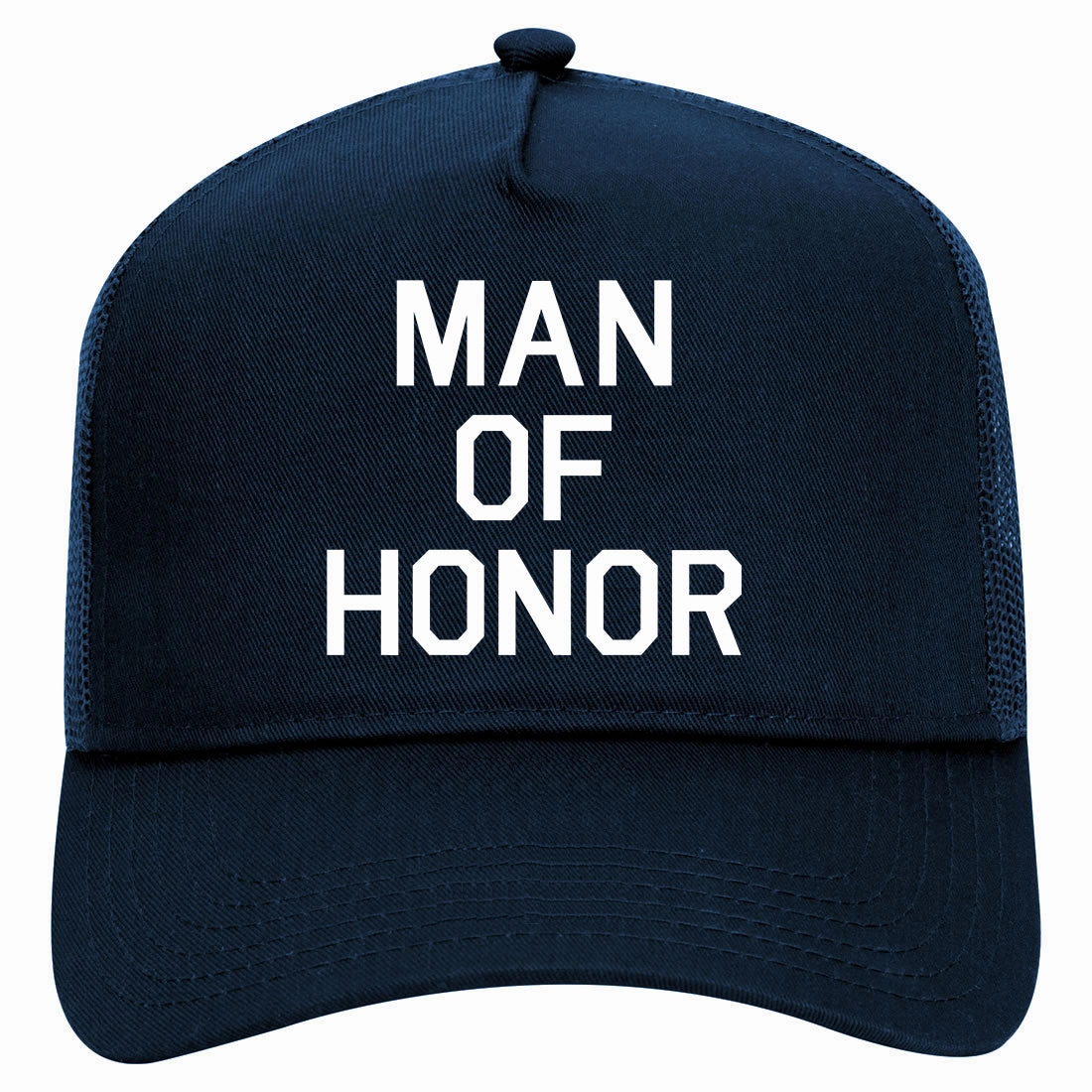 Man Of Honor Funny Bachelor Party Wedding Retro Adult 5 Panel Mesh Trucker Hat
