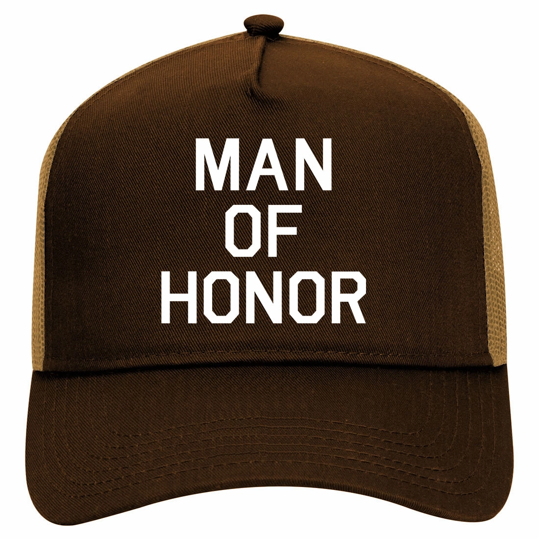 Man Of Honor Funny Bachelor Party Wedding Retro Adult 5 Panel Mesh Trucker Hat