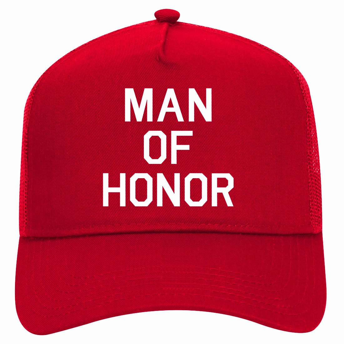 Man Of Honor Funny Bachelor Party Wedding Retro Adult 5 Panel Mesh Trucker Hat