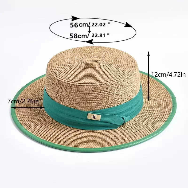 Marbella Summer Raffia Boater Hat
