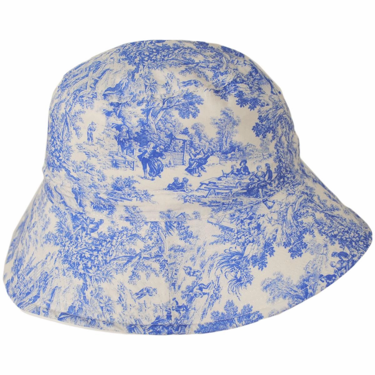 Marie Toile Reversible Cotton Bucket Hat