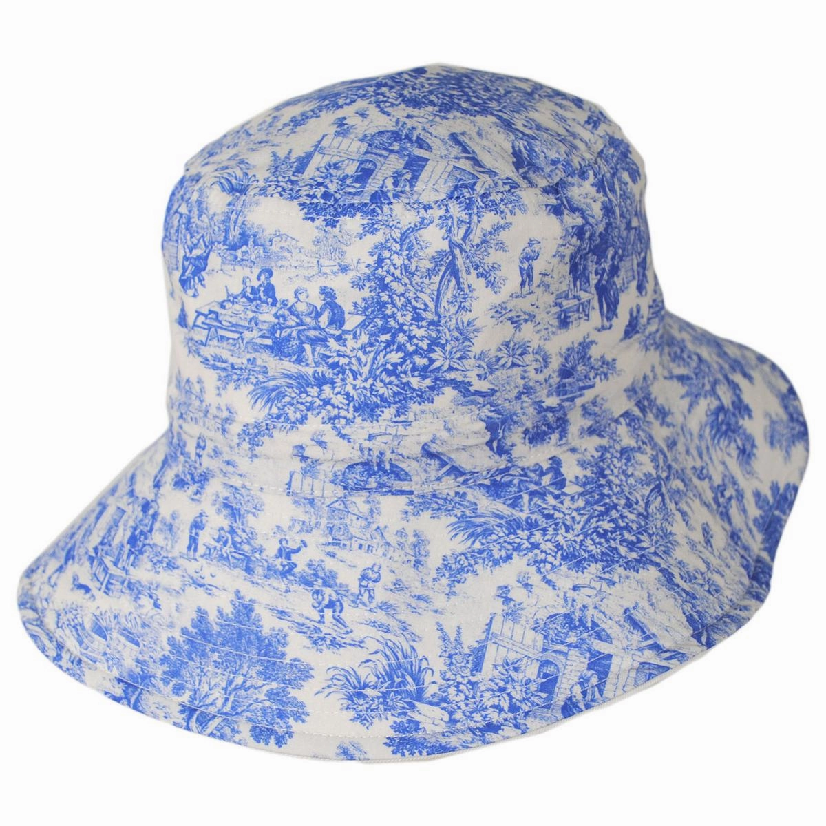 Marie Toile Reversible Cotton Bucket Hat