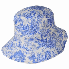Marie Toile Reversible Cotton Bucket Hat