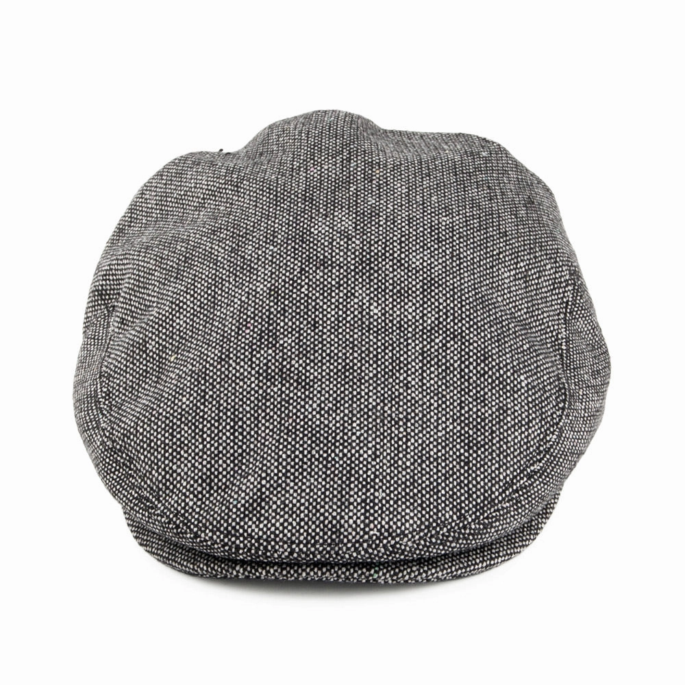 Marl Tweed Flat Cap - Black