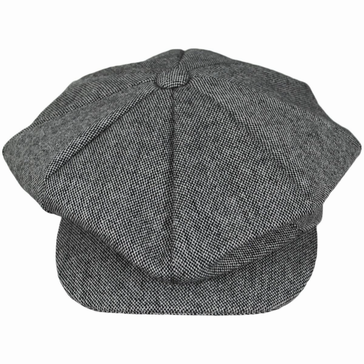 Marl Tweed Wool Blend Big Apple Cap