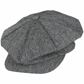 Marl Tweed Wool Blend Big Apple Cap