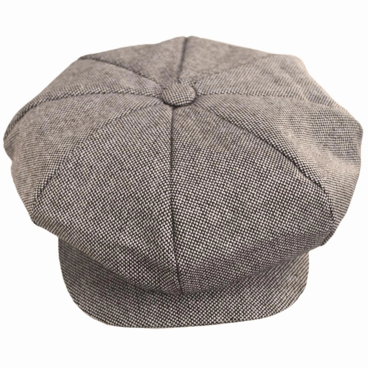 Marl Tweed Wool Blend Big Apple Cap