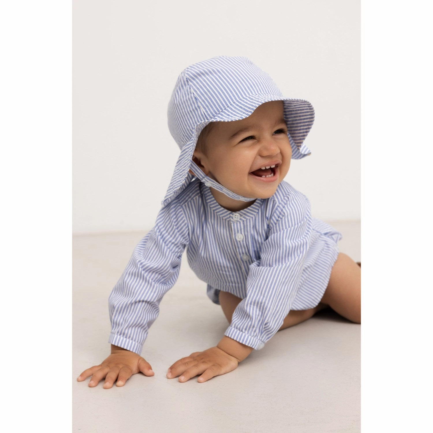MarMar Poplin Bolich Blue Strips Alba Hat