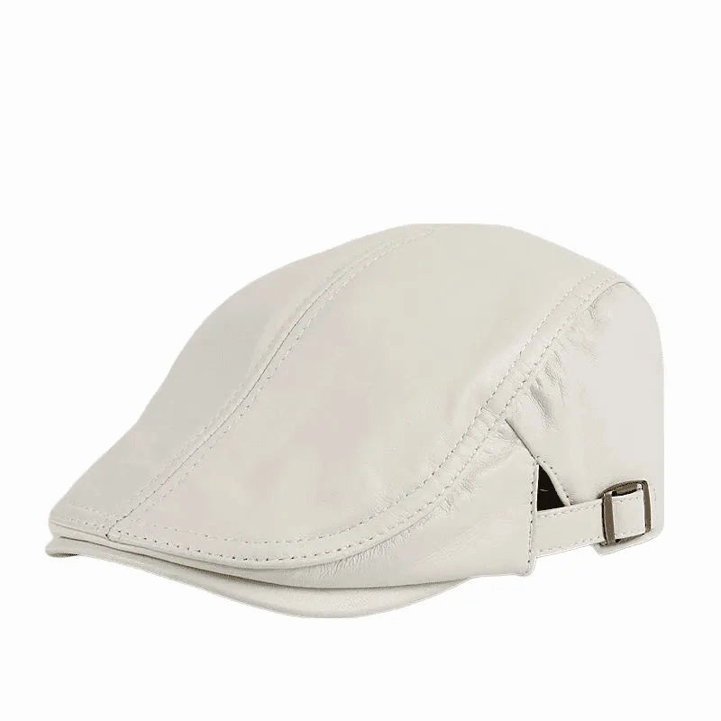 Marseille Genuine Leather Flat Cap