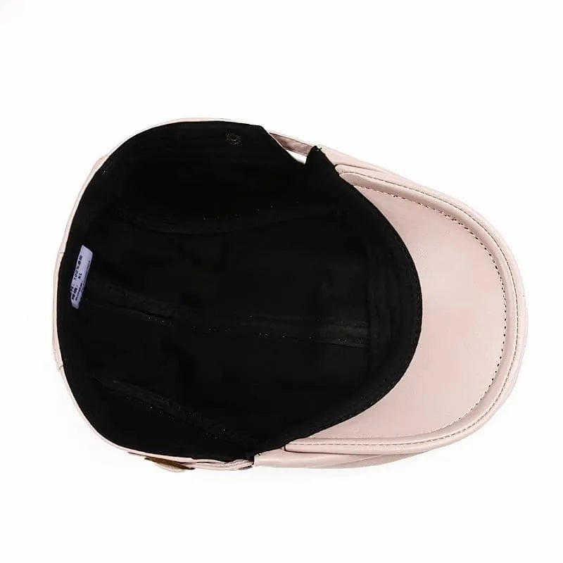 Marseille Genuine Leather Flat Cap