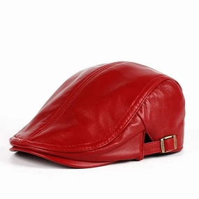 Marseille Genuine Leather Flat Cap