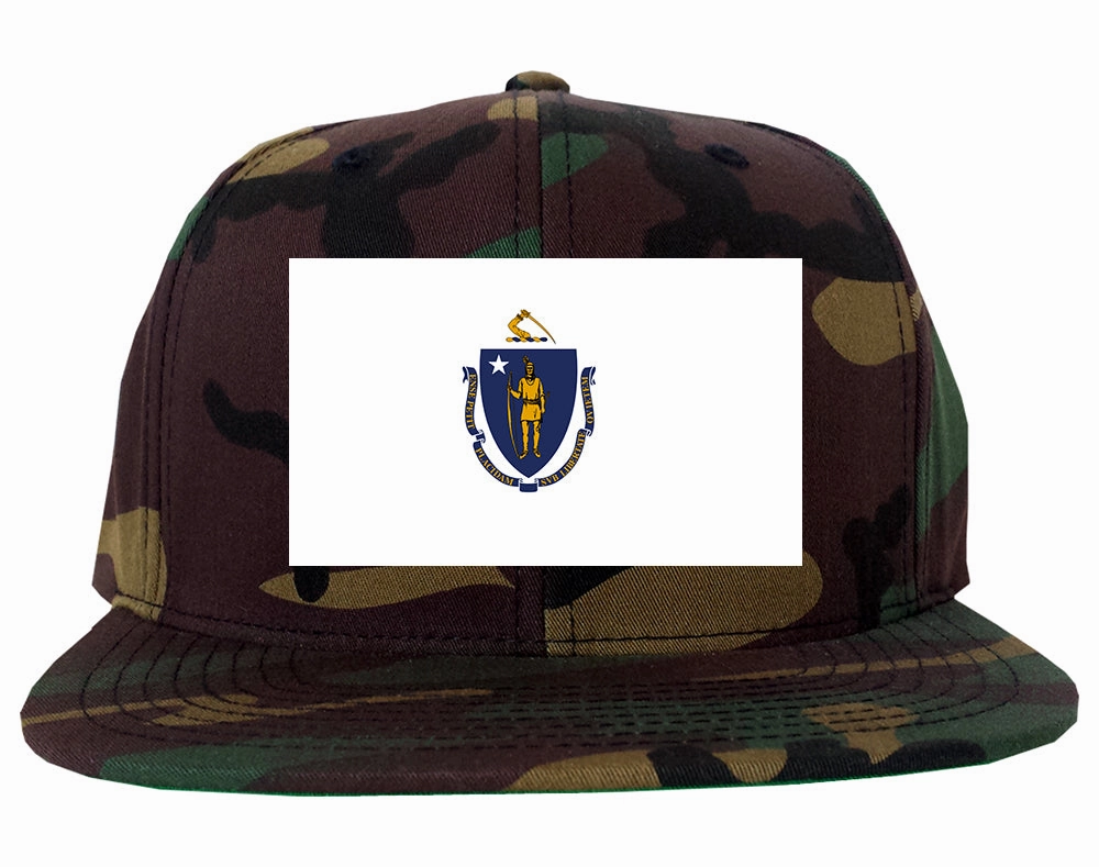 Massachusetts State Flag MA Chest Mens Snapback Hat