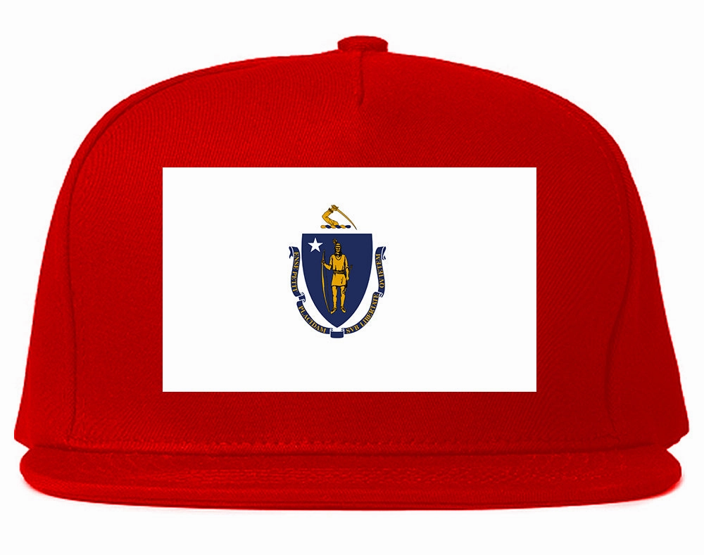 Massachusetts State Flag MA Chest Mens Snapback Hat