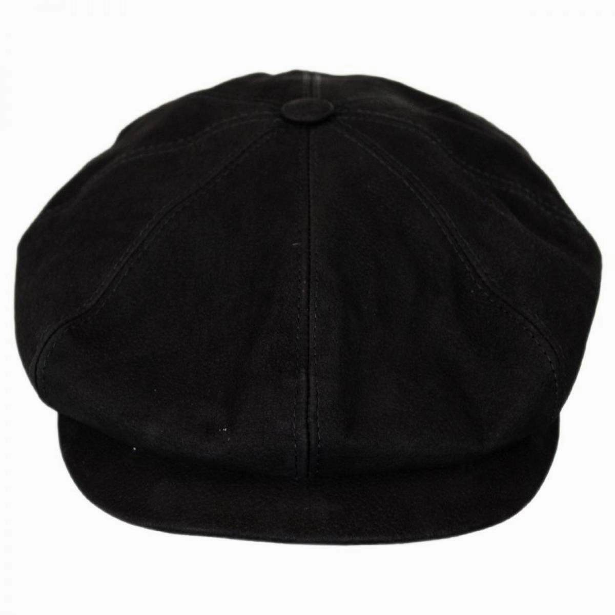 Matte Nappa Leather Newsboy Cap