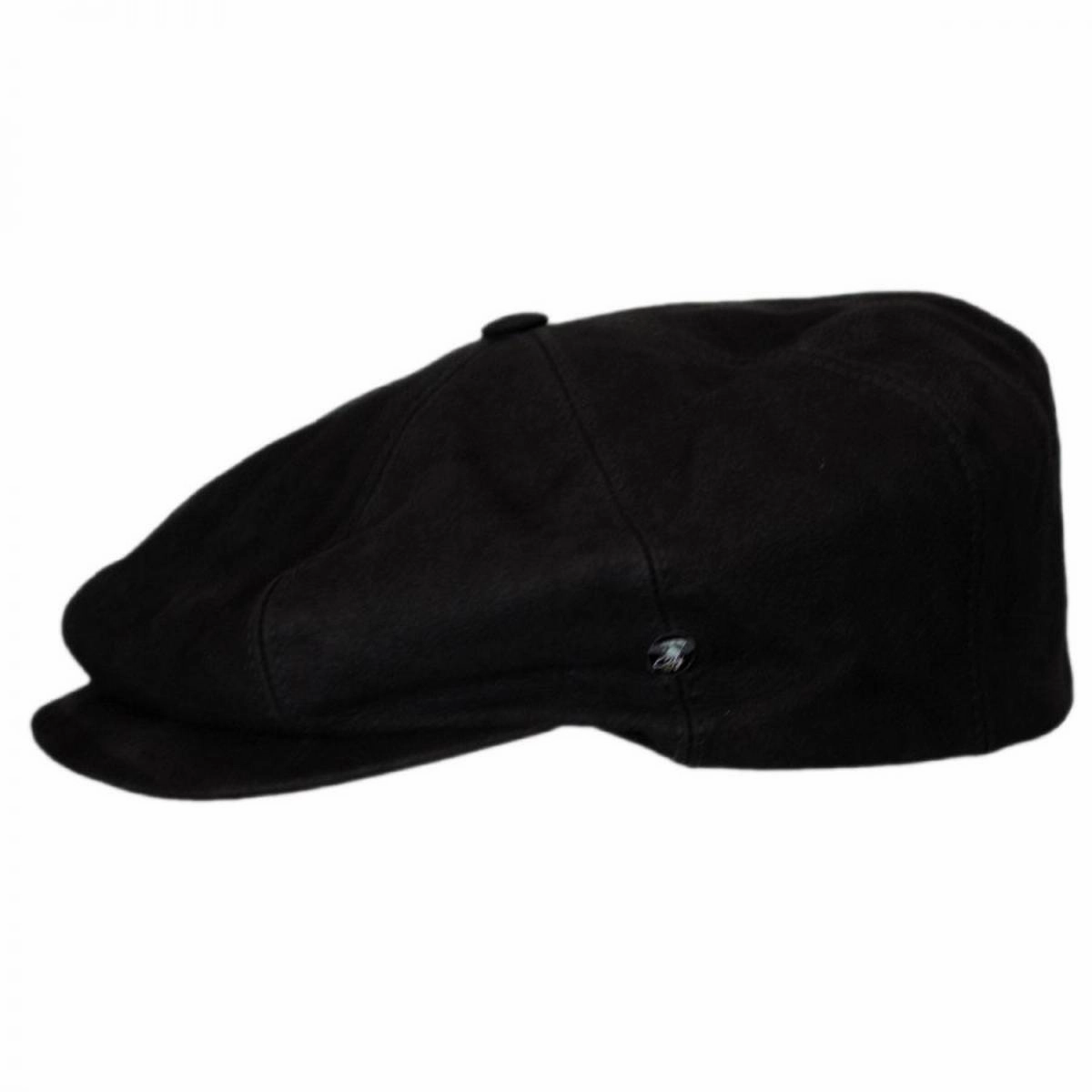 Matte Nappa Leather Newsboy Cap