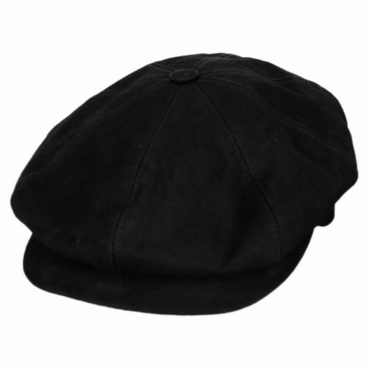 Matte Nappa Leather Newsboy Cap