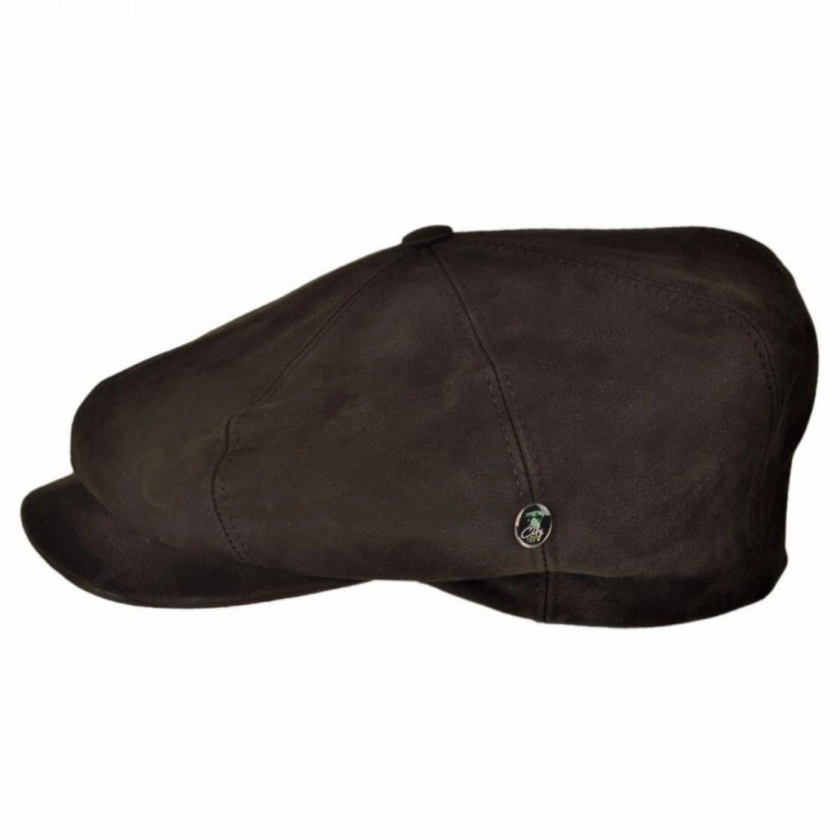 Matte Nappa Leather Newsboy Cap