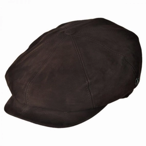 Matte Nappa Leather Newsboy Cap