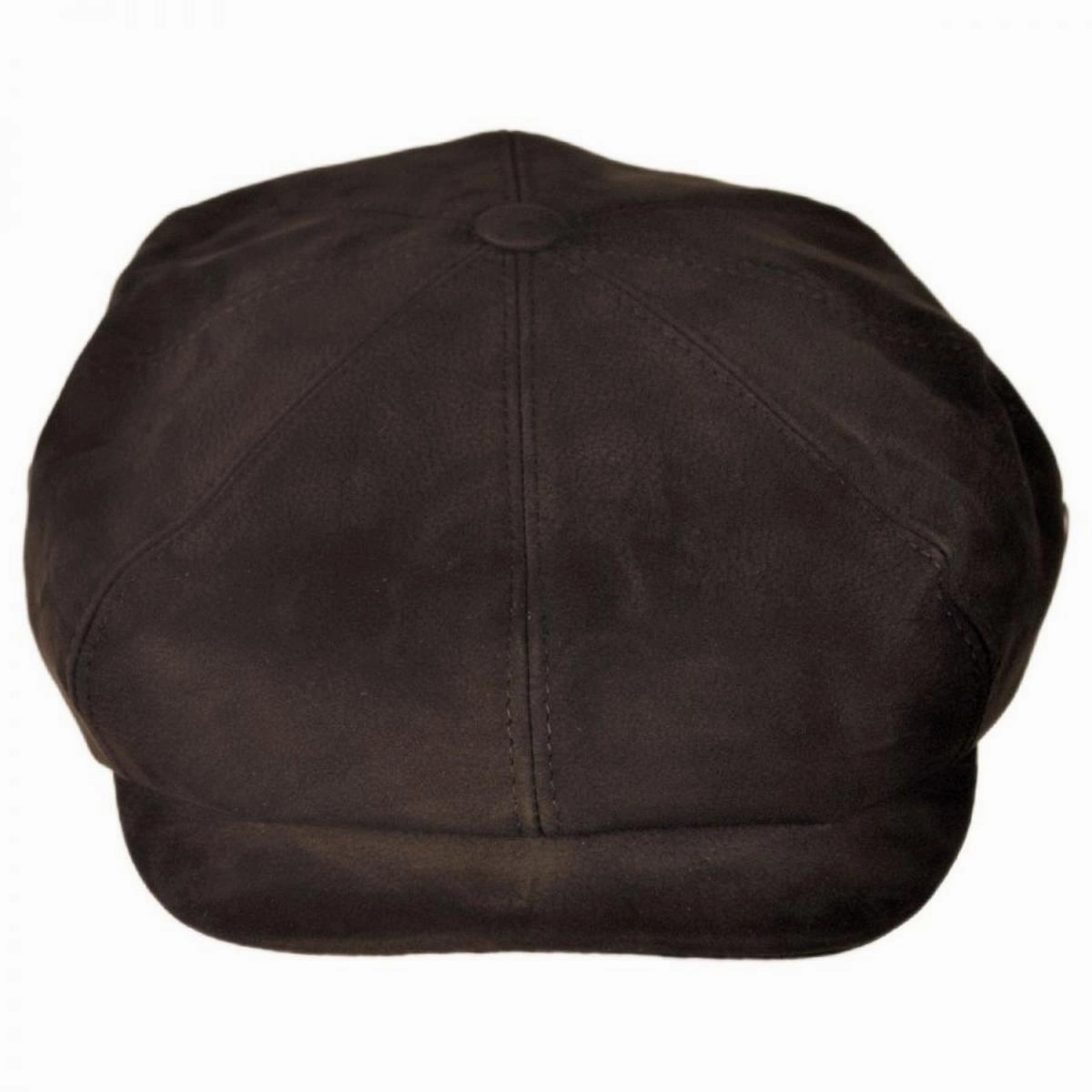 Matte Nappa Leather Newsboy Cap