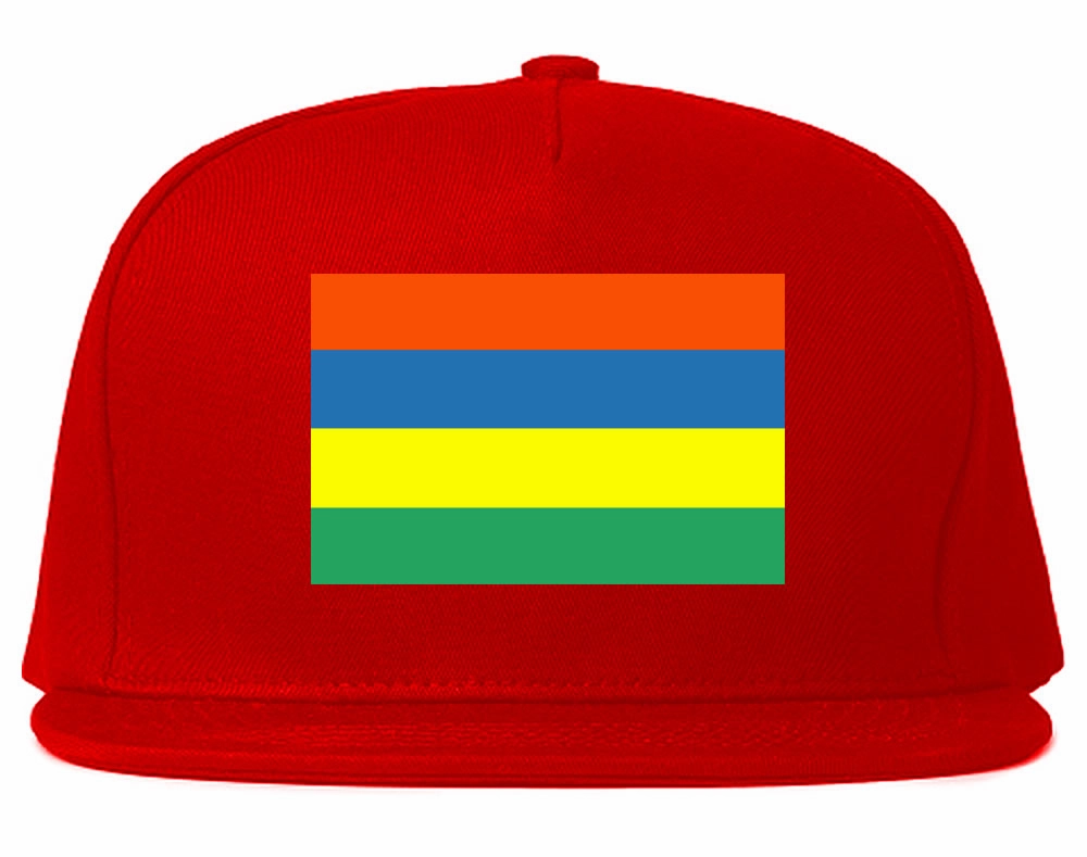 Mauritius Flag Country Printed Snapback Hat Cap