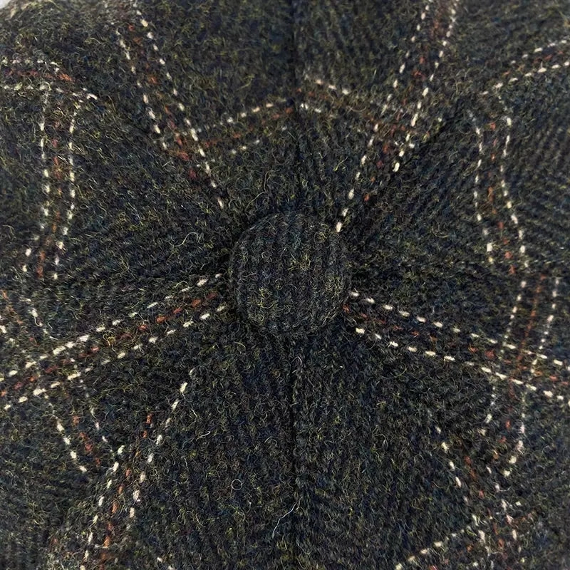 McCook Green Plaid Wool Newsboy Cap