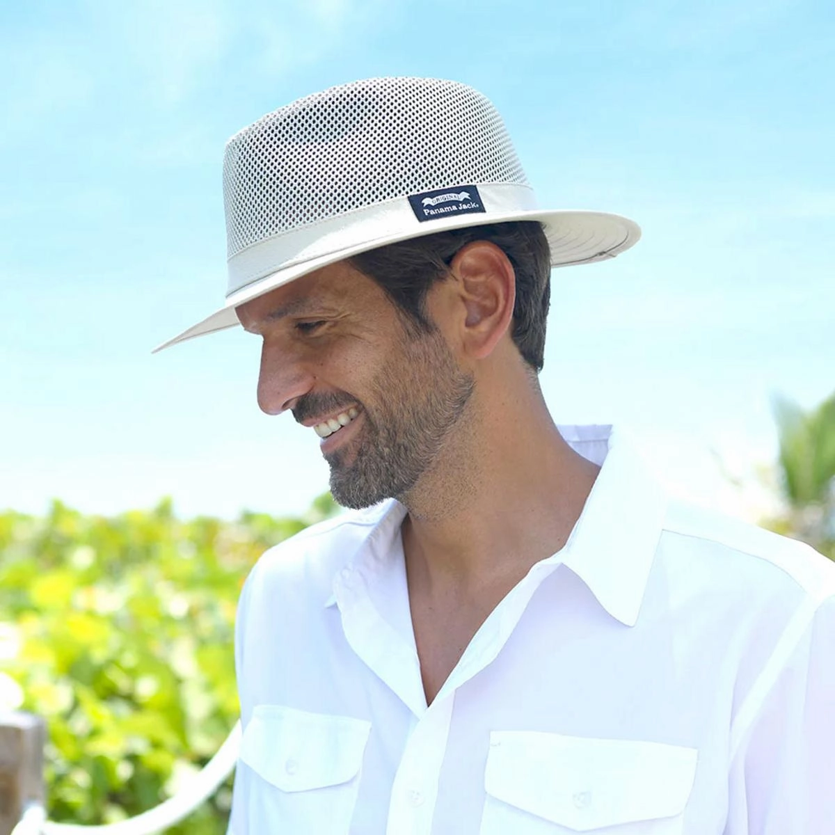 Mesh Crown Cotton Safari Fedora Hat